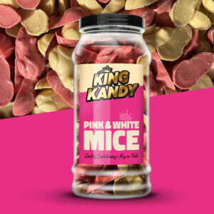 King Kandy Pink & White Mice Jar 605g