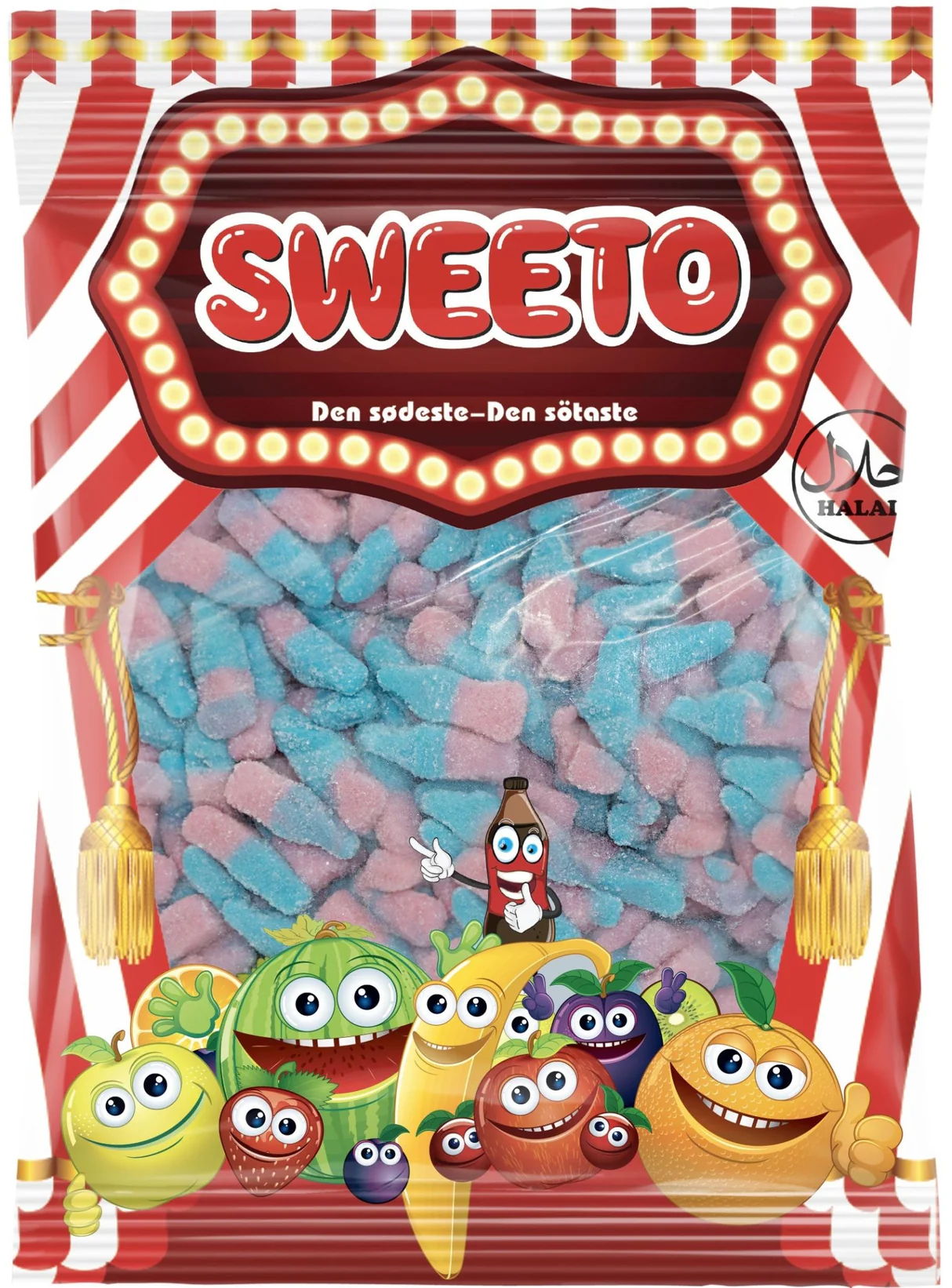 Sweeto Fizzy Bubblegum Bottles 1kg